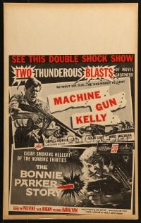 5h321 MACHINE GUN KELLY/BONNIE PARKER STORY WC 1958 two thunderous blasts of movie greatness!