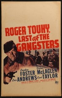 5h461 ROGER TOUHY GANGSTER WC 1944 Preston Foster with gun is The Last of the Gangsters!