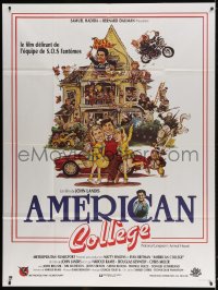 5j070 ANIMAL HOUSE French 1p R1985 art of John Belushi & cast in American College, John Landis!