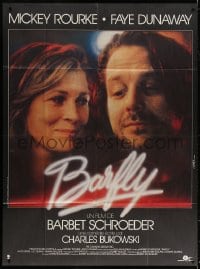 5j100 BARFLY French 1p 1987 directed by Barbet Schroeder, great c/u of Mickey Rourke & Faye Dunaway