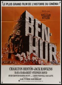 5j120 BEN-HUR French 1p R1980s Charlton Heston, William Wyler classic religious epic!
