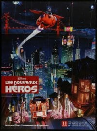 5j132 BIG HERO 6 teaser French 1p 2015 Walt Disney CGI, Baymax flying over city during the night!