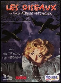 5j138 BIRDS French 1p R1999 Alfred Hitchcock, classic image of Tippi Hedren being attacked!