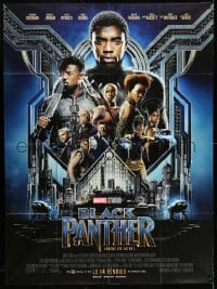 5j143 BLACK PANTHER advance French 1p 2018 Chadwick Boseman in the title role as T'Challa + cast!