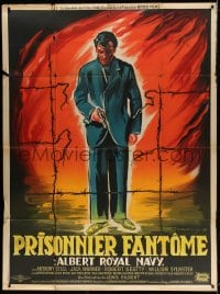 5j171 BREAK TO FREEDOM French 1p 1956 Belinsky art of Anthony Steel, World War II prison escape!