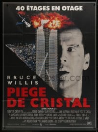 5j283 DIE HARD French 1p 1988 cop Bruce Willis is up against twelve terrorists, crime classic!