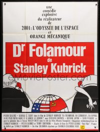 5j290 DR. STRANGELOVE French 1p R1970s Stanley Kubrick classic, Peter Sellers, great artwork!