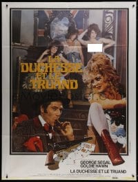 5j295 DUCHESS & THE DIRTWATER FOX French 1p 1976 sexy Goldie Hawn & Segal + poker hand, different!