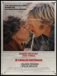 5j299 ELECTRIC HORSEMAN French 1p 1980 Sydney Pollack, romantic c/u of Robert Redford & Jane Fonda!