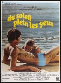 5j318 EYES FULL OF SUN French 1p 1970 sexy close up of young lovers on the beach!