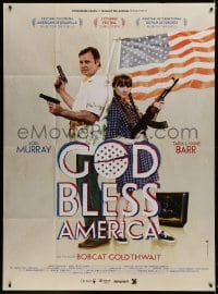 5j382 GOD BLESS AMERICA French 1p 2012 Bobcat Goldthwait directed, wacky Guillaume Chabaud design!