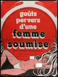 5j393 GOUTS PERVERS D'UNE FEMME SOUMISE French 1p 1981 great full-length art of sexy topless woman!