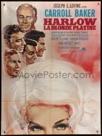 5j422 HARLOW French 1p 1965 different Landi art of Carroll Baker as the Hollywood legend!