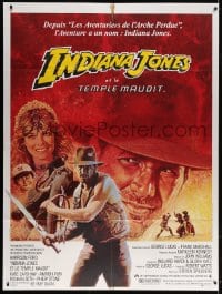 5j471 INDIANA JONES & THE TEMPLE OF DOOM French 1p 1984 completely different art by Michel Jouin!