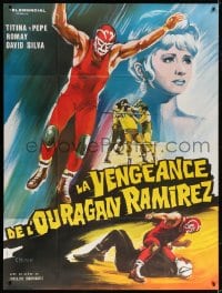 5j531 LA VENGANZA DE HURACAN RAMIREZ French 1p 1967 Belinsky art of masked Mexican wrestlers!