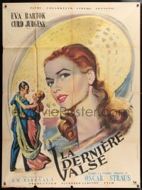 5j542 LAST WALTZ French 1p 1954 different Jean Mascii art of pretty Eva Bartok & Curt Jurgens, rare!