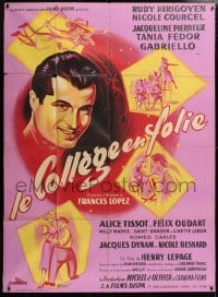 5j548 LE COLLEGE EN FOLIE French 1p 1954 great Georges Kerfyser art of Rudy Hirigoyen, rare!