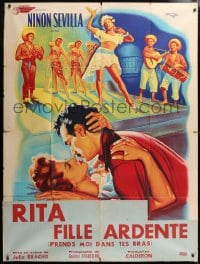 5j566 LLEVAME EN TUS BRAZOS French 1p 1954 Bonneaud art of Ninon Sevilla dancing & romancing, rare!