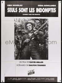 5j569 LONELY ARE THE BRAVE French 1p R1990s Kirk Douglas classic, different close up with rifle!