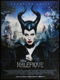 5j593 MALEFICENT French 1p 2014 cool close up image of sexy Angelina Jolie in title role!