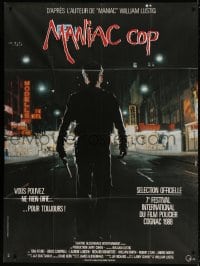 5j602 MANIAC COP French 1p 1988 completely different image of crazed New York City cop!
