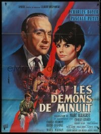 5j615 MIDNIGHT FOLLY French 1p 1961 Jean Mascii art of Charles Boyer & Pascale Petit!