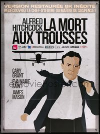 5j657 NORTH BY NORTHWEST French 1p R2014 art of Cary Grant running from cropduster, Hitchcock!