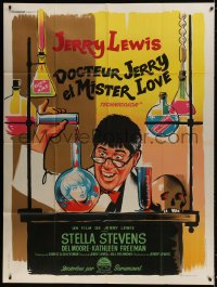 5j664 NUTTY PROFESSOR French 1p 1963 wacky artwork of Jerry Lewis working in his laboratory!