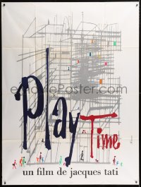 5j703 PLAYTIME French 1p 1967 Jacques Tati, great artwork by Baudin & Rene Ferracci!