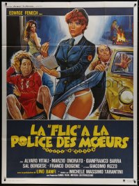 5j708 POLICEWOMAN ON THE PORNO SQUAD French 1p 1979 art of sexy Edwige Fenech in lingerie & uniform!
