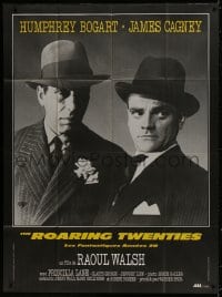5j762 ROARING TWENTIES French 1p R1970s different portrait of James Cagney & Humphrey Bogart!