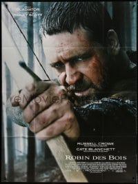 5j763 ROBIN HOOD advance French 1p 2010 Ridley Scott, Russell Crowe with bow & arrow in title role!