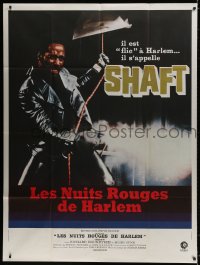 5j803 SHAFT French 1p 1971 classic image of Richard Roundtree with gun!