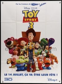 5j910 TOY STORY 3 advance French 1p 2010 Disney & Pixar, great image of Woody, Buzz & cast!