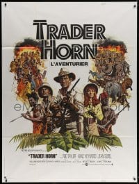 5j911 TRADER HORN French 1p 1973 Larry Salk artwork of Rod Taylor & Anne Heywood in the jungle!