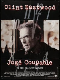 5j916 TRUE CRIME French 1p 1999 great close up of director & journalist Clint Eastwood!