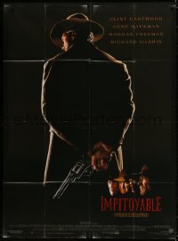 5j926 UNFORGIVEN French 1p 1992 classic image of gunslinger Clint Eastwood with his back turned!