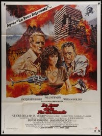 5j954 WHEN TIME RAN OUT French 1p 1980 Tanenbaum art of Paul Newman, William Holden & Jacqueline Bisset