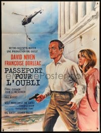 5j955 WHERE THE SPIES ARE French 1p 1965 art of English secret agent David Niven by Charles Rau!