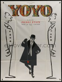 5j985 YO YO French 1p 1965 great image of star/director Pierre Etaix between two cartoon men!