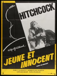 5j988 YOUNG & INNOCENT French 1p R1990s great image of top stars by art of Alfred Hitchcock!