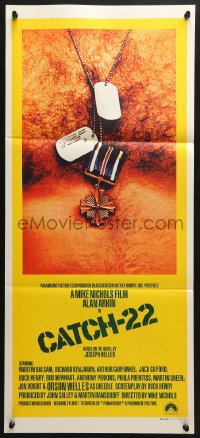 5k452 CATCH 22 Aust daybill 1970 directed by Mike Nichols, Heller, designed for use in New Zealand!