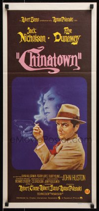 5k464 CHINATOWN Aust daybill 1975 art of Jack Nicholson & Faye Dunaway, Roman Polanski!