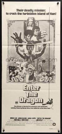 5k528 ENTER THE DRAGON Aust daybill 1973 Bruce Lee kung fu classic, movie that made him a legend!