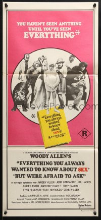 5k535 EVERYTHING YOU ALWAYS WANTED TO KNOW ABOUT SEX Aust daybill 1973 Woody Allen, Carradine!