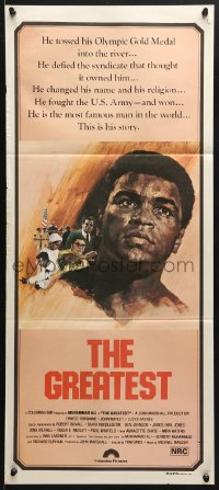 5k594 GREATEST Aust daybill 1977 art of heavyweight boxing champ Muhammad Ali by Putzu!