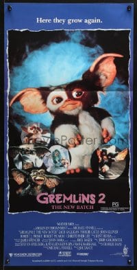 5k597 GREMLINS 2 Aust daybill 1990 different montage of Gizmo & wacky monsters!