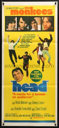 5k611 HEAD Aust daybill 1968 The Monkees, Peter Tork, Davy Jones, Micky Dolenz, Michael Nesmith