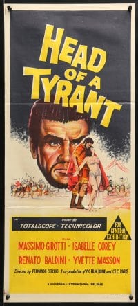 5k612 HEAD OF A TYRANT Aust daybill 1960 story of brute force crushed by softness of beautiful girl