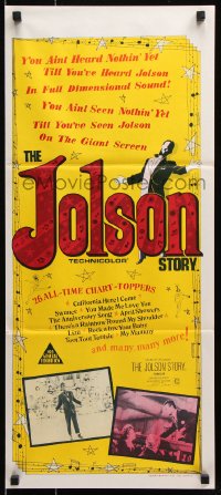 5k656 JOLSON STORY Aust daybill R1960s Larry Parks & Keyes in bio of world's greatest entertainer!
